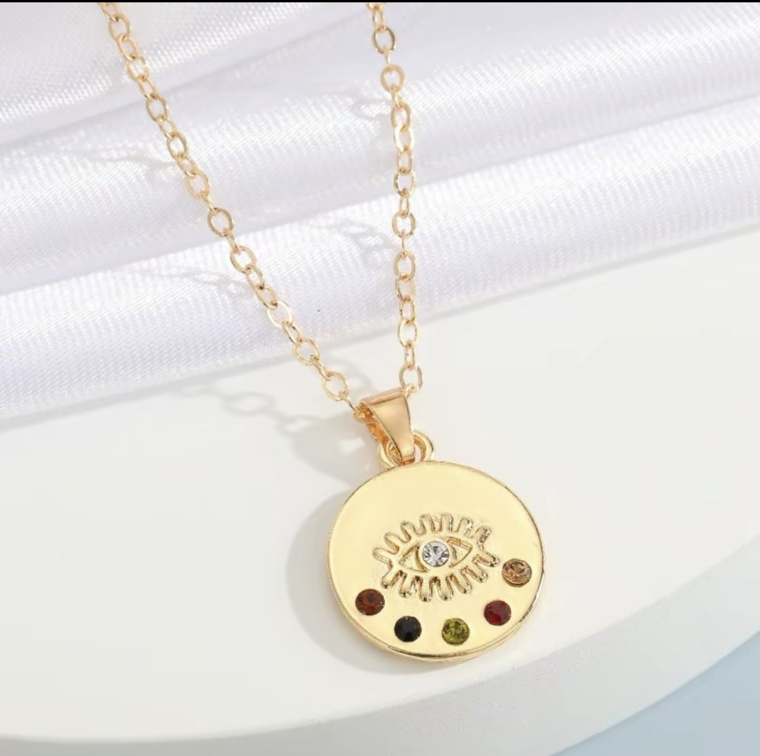 สร้อยจี้ดวงตานำโชคหลากสี | Colorful Evil Eye Necklace
