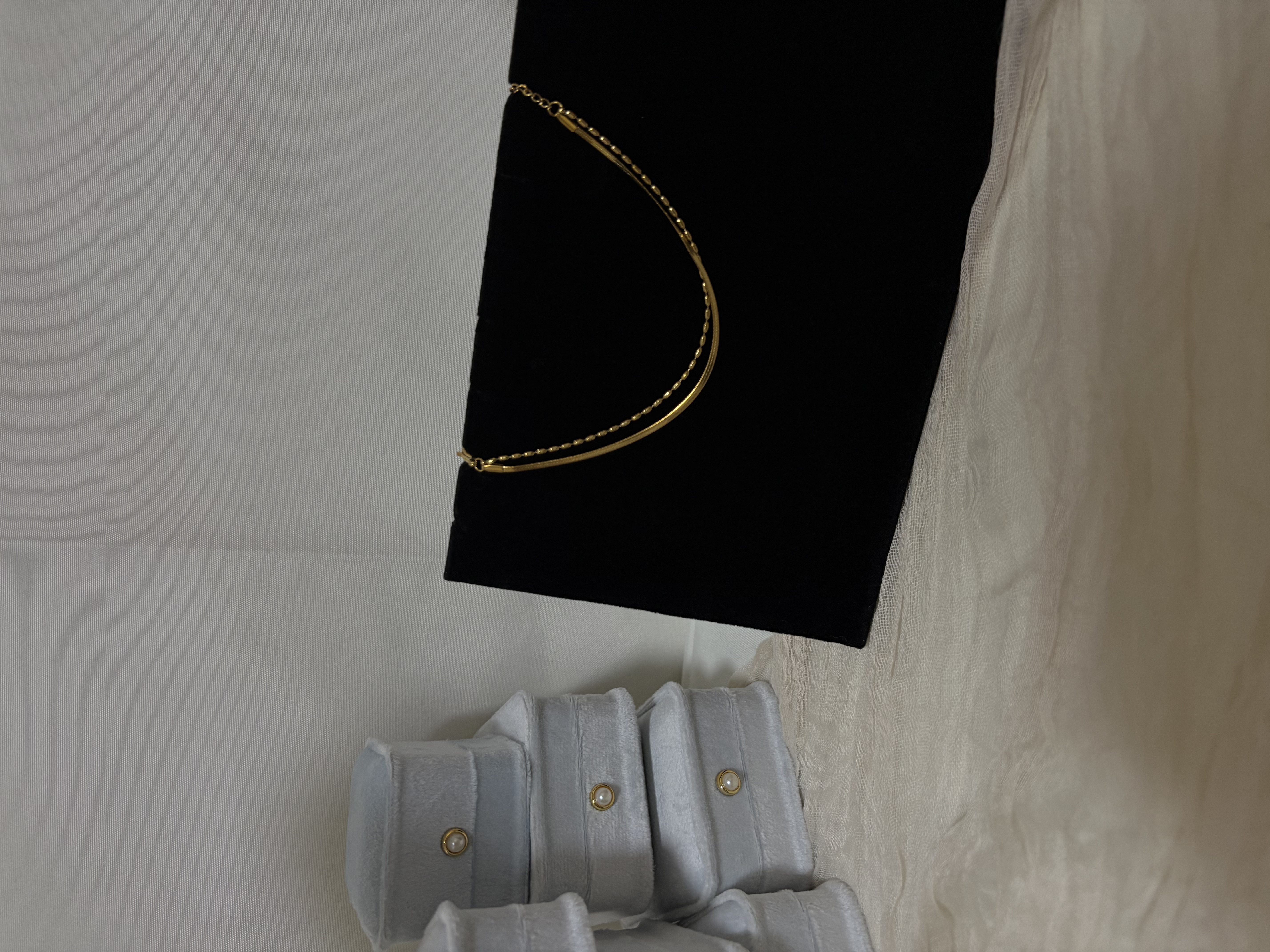 Golden Double Layer Snake Chain Bracelet | กำไลโซ่สองชั้นสีทอง — 2