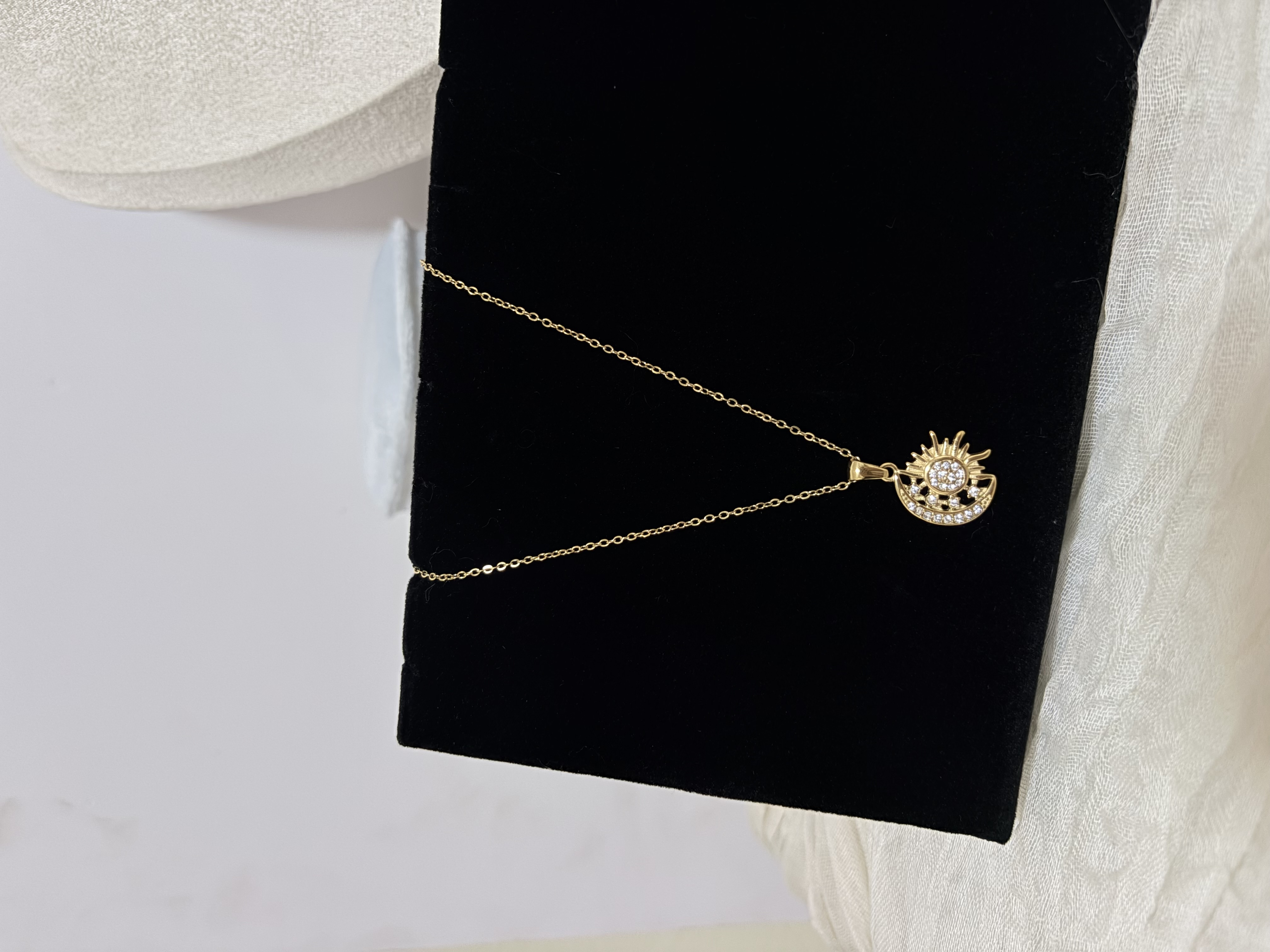 Crystal Sun & Moon Necklace | สร้อยคอพระอาทิตย์และพระจันทร์ — 2