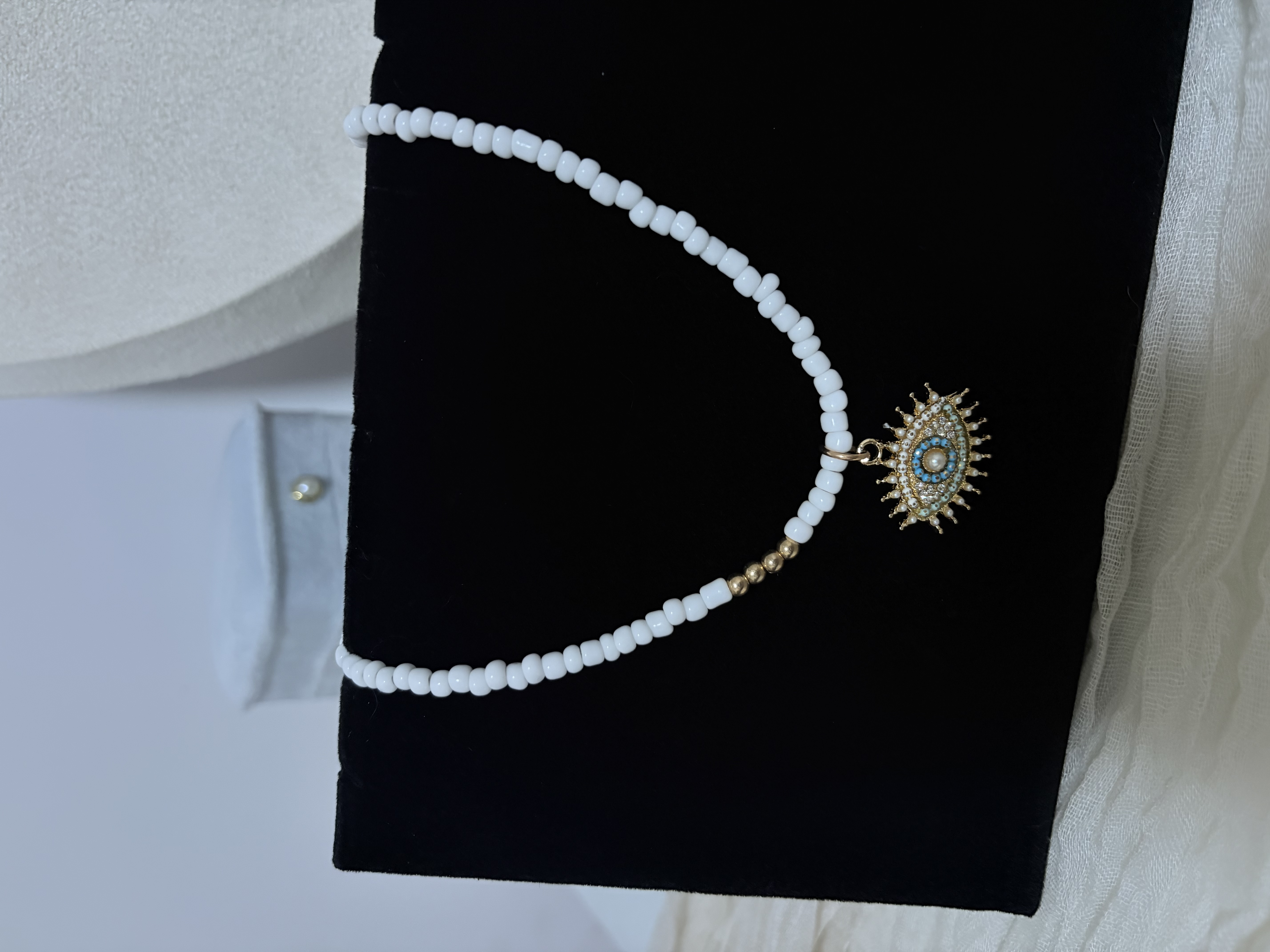 Evil Eye Beaded Necklace | สร้อยลูกปัดจี้ดวงตานำโชค