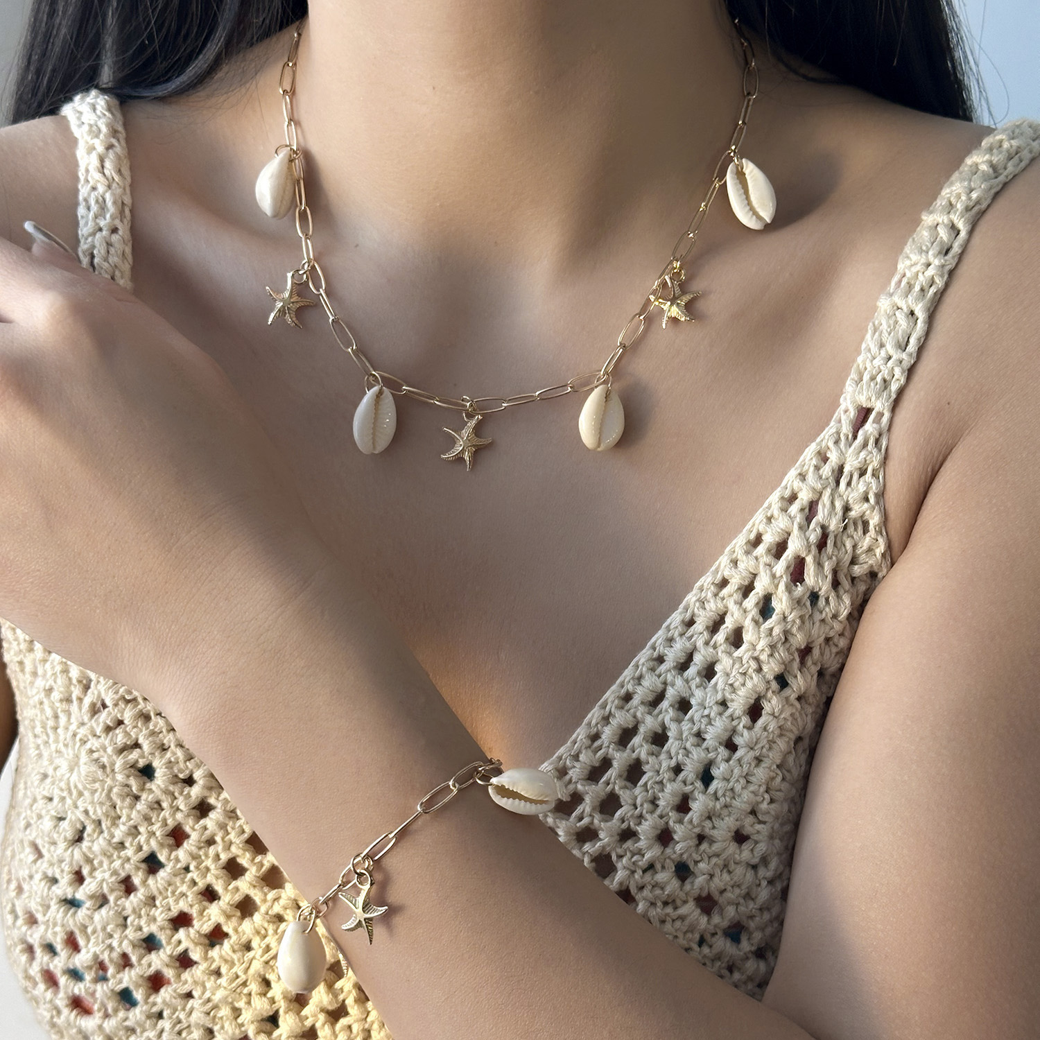 Seashell & Starfish Necklace | สร้อยคอเปลือกหอยและปลาดาว