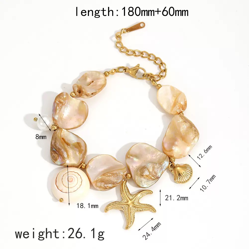 Sea Shell Starfish Bracelet กำไลข้อมือเปลือกหอยปลาดาว — 2