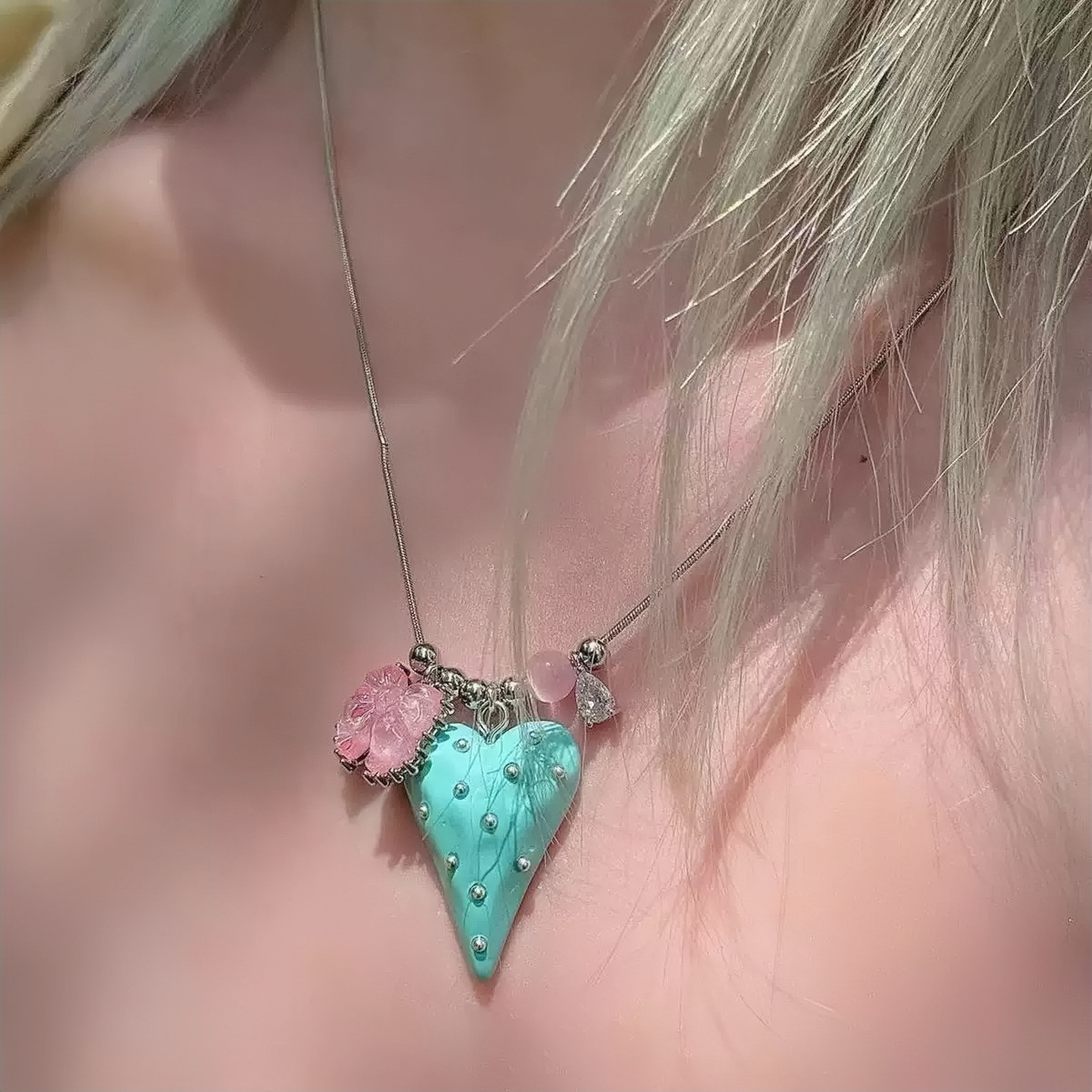 Pastel Heart Necklace สร้อยคอหัวใจพาสเทล — 2