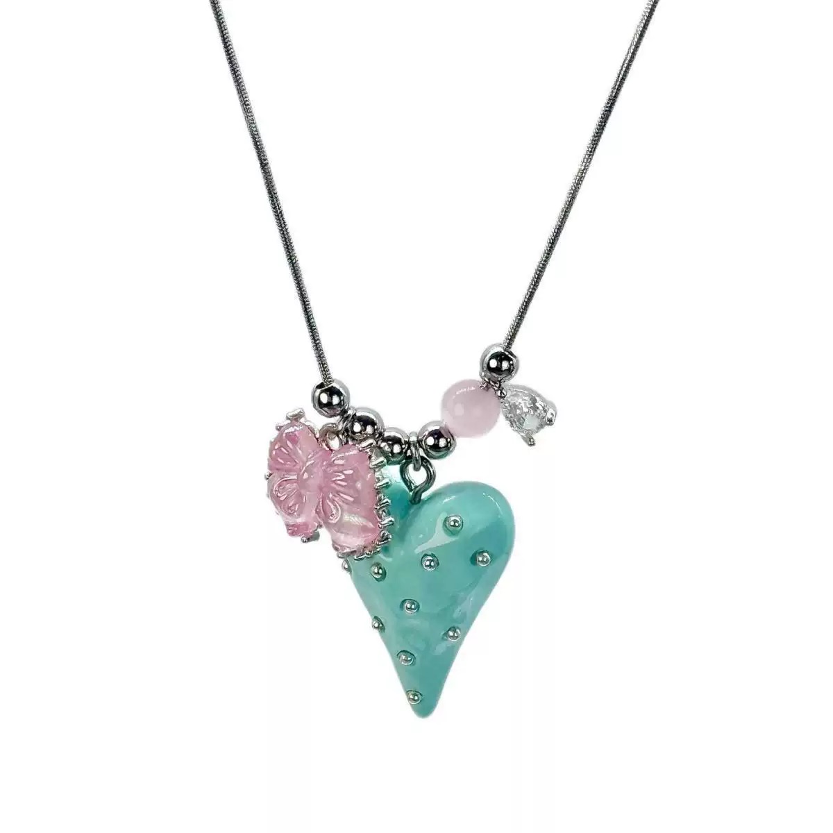 Pastel Heart Necklace สร้อยคอหัวใจพาสเทล