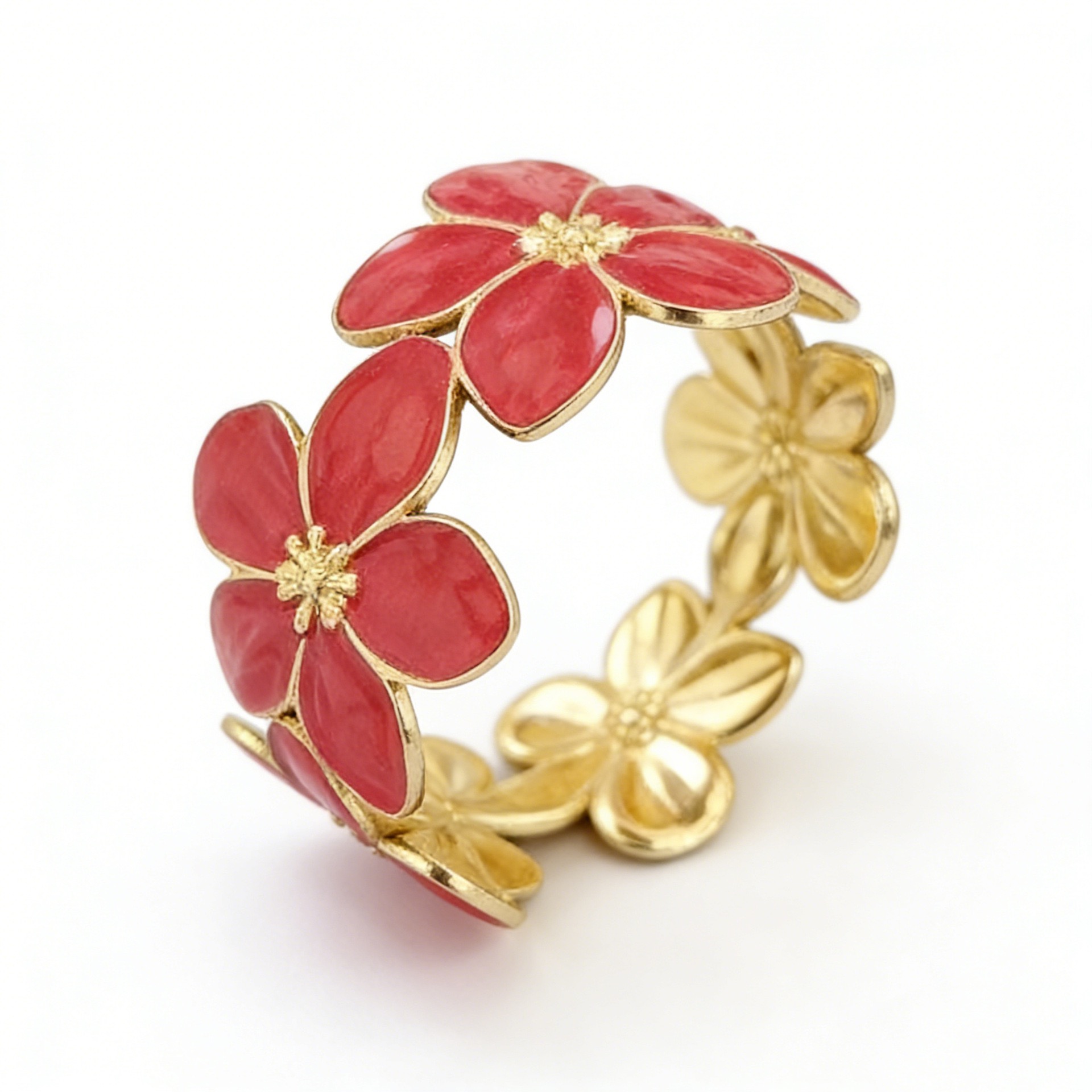 Coral Bloom Floral Bracelet | กำไลดอกไม้สีคอรัล