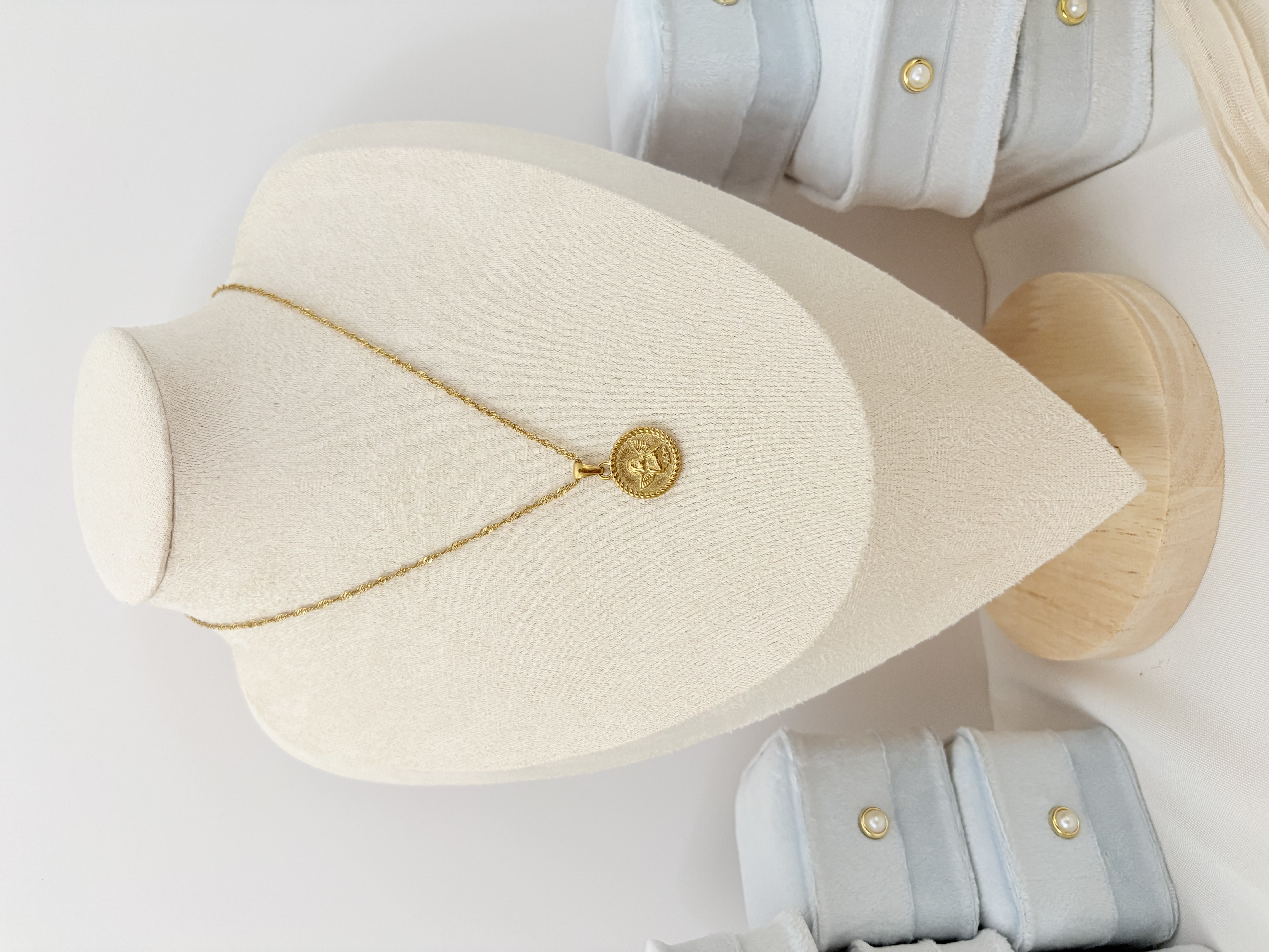 สร้อยคอจี้นางฟ้าวินเทจ stainless steel | Vintage Angel Coin Necklace
