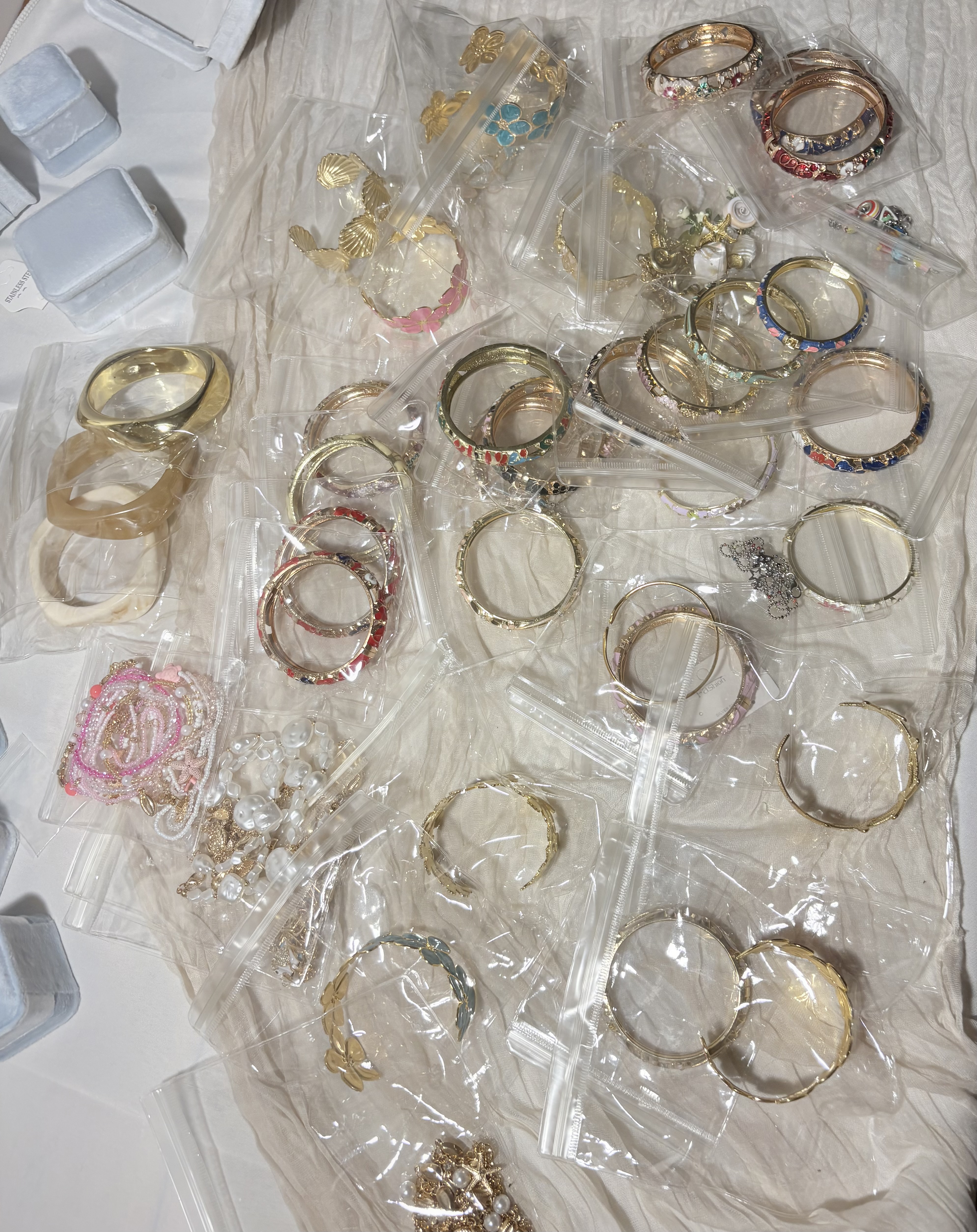 กำไลข้อมืออะคริลิกลายหินอ่อนทรงหนา | Chunky Marble Acrylic Bangle — 2